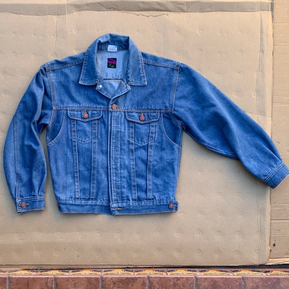 Vintage 80s jean jacket, used excellent condition, cool back embroidery - Picture 2 of 11